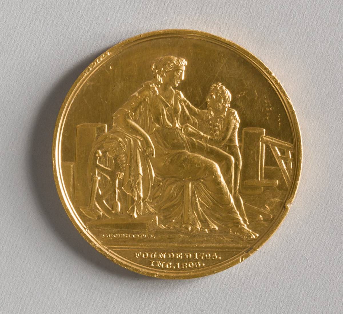 Award to Hammond Typewriter Co., Massachusetts Charitable Mechanic Association, 1887, gold (?) by Christian Gobrecht