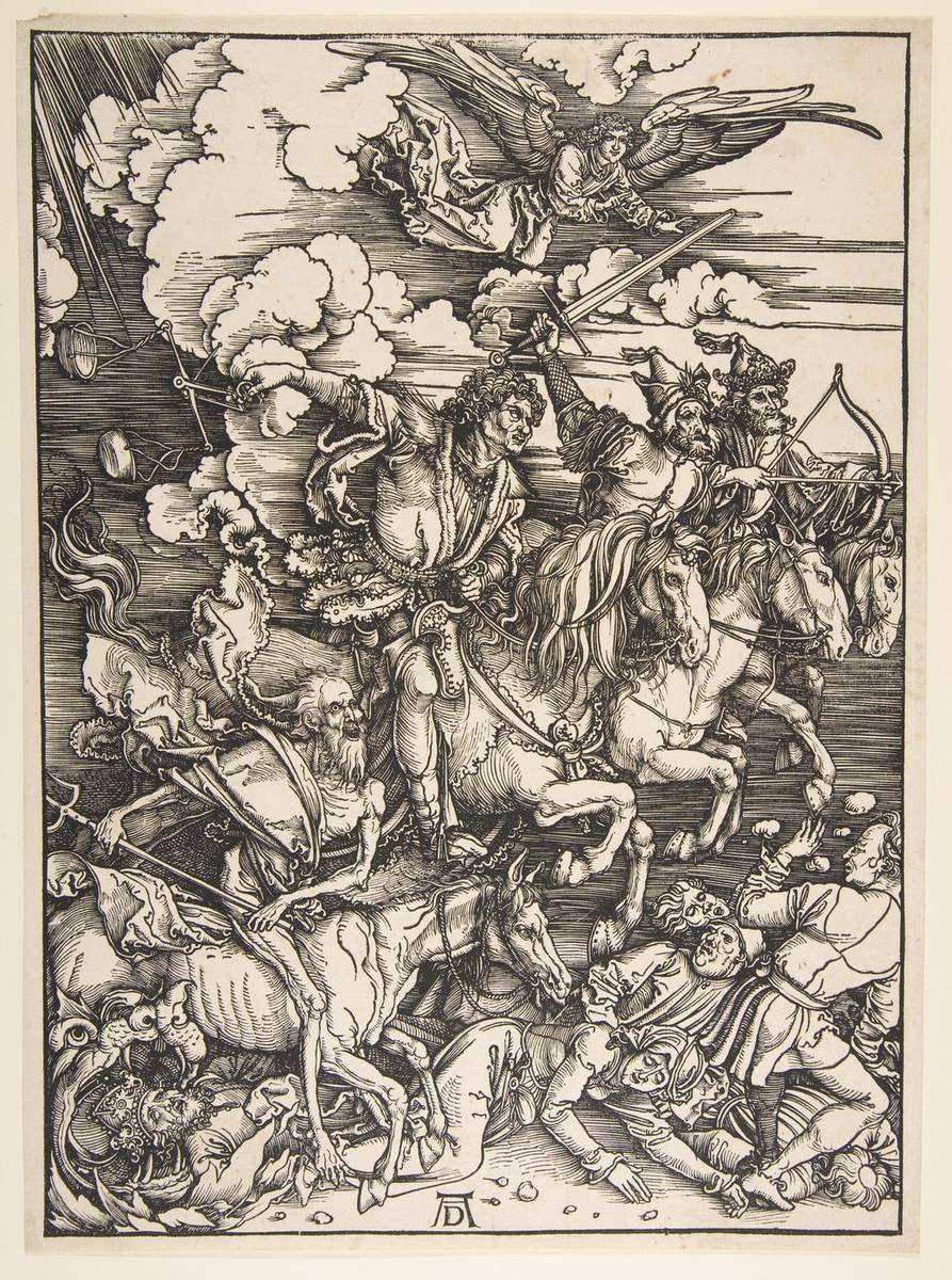 Four Horsemen of the Apocalypse, from "The Apocalypse", woodcut by Albrecht Dürer