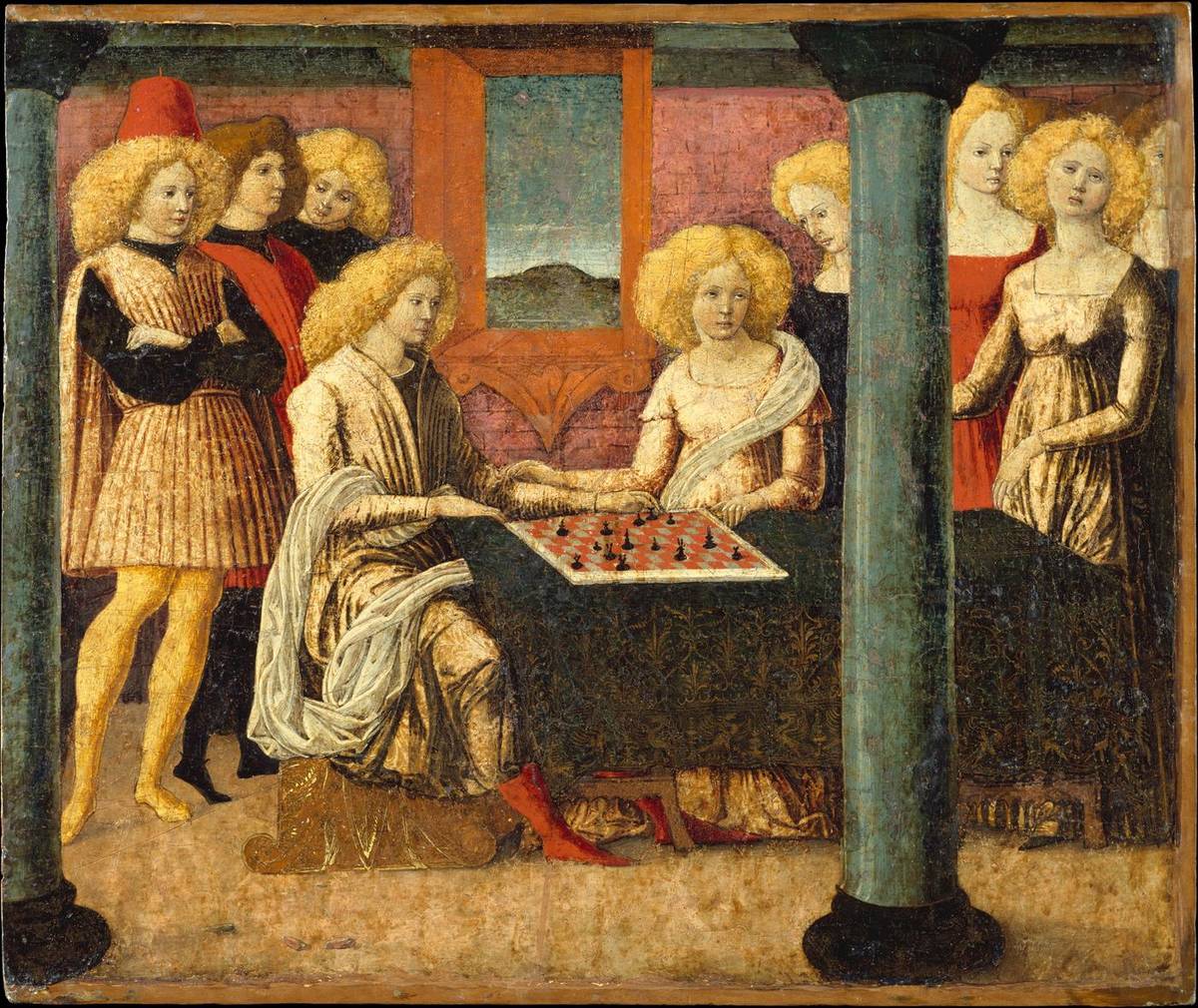 The Chess Players, tempera on wood by Liberale da Verona