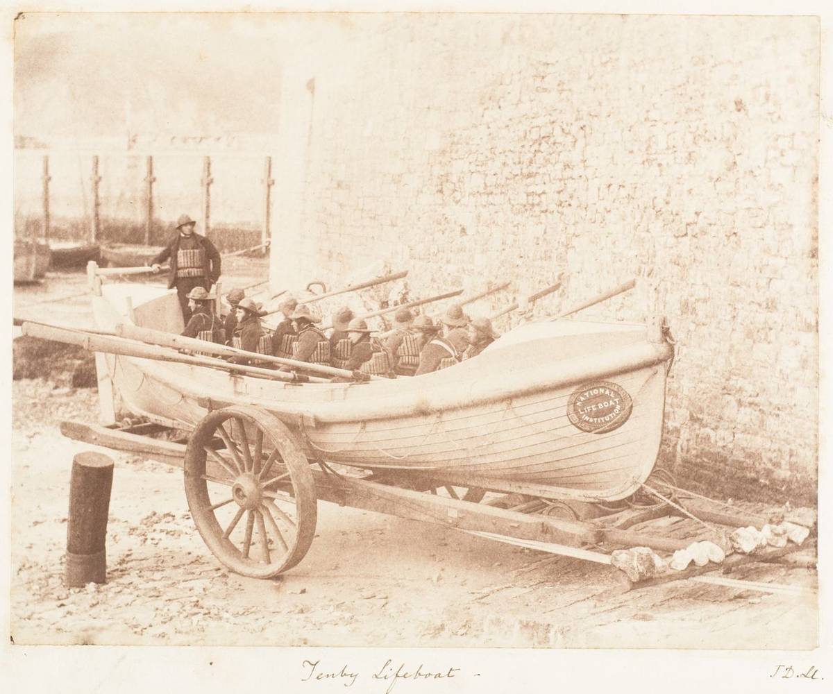 Tenby Lifeboat, salted paper print by John Dillwyn Llewelyn