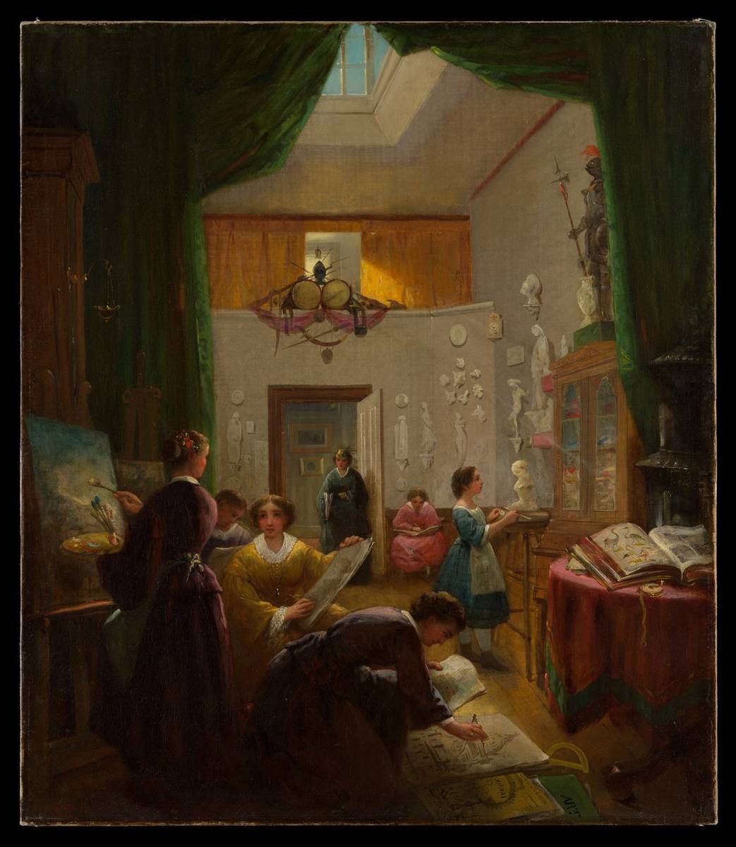 Art Students, oil on canvas by Louis Lang