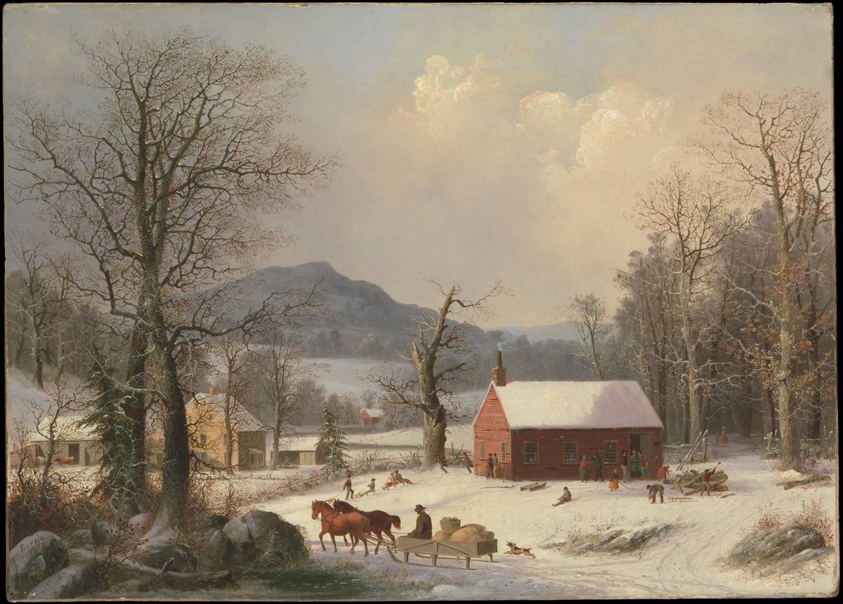 Red School House (Country Scene), oil on canvas by George Henry Durrie