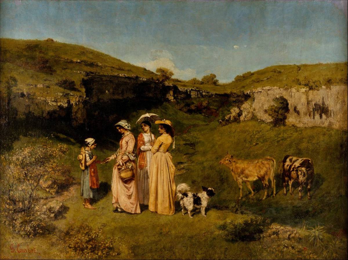 Young Ladies of the Village, oil on canvas by Gustave Courbet