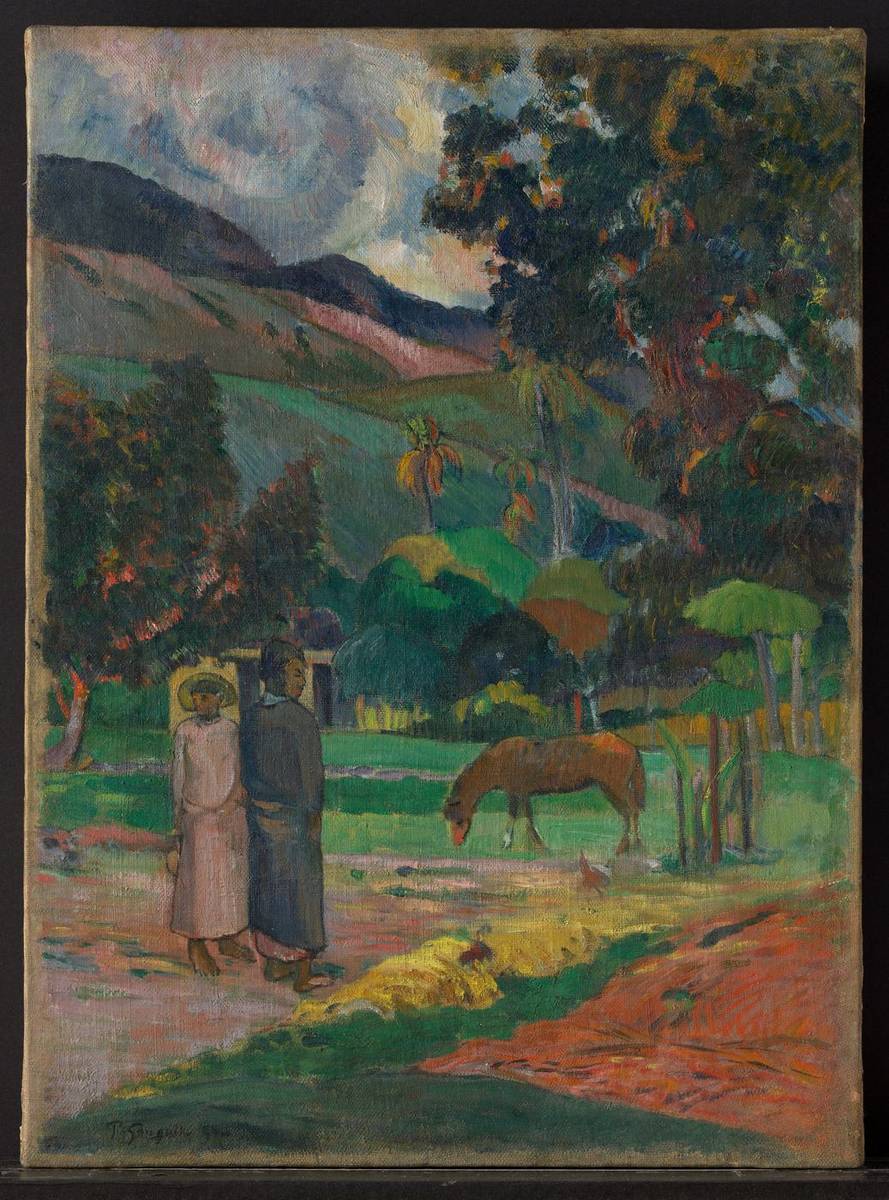 Tahitian Landscape, oil on canvas by Paul Gauguin