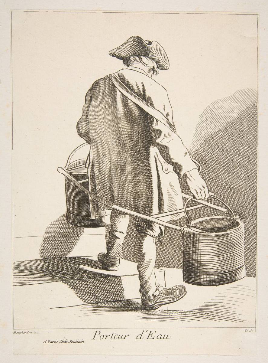 Water Carrier, etching with some engraving by Anne Claude Philippe de Tubières, comte de Caylus