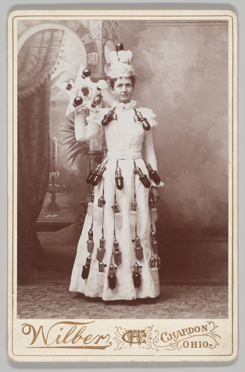 [Merchants' Carnival Portrait: Electric Light Bulb Purveyor, Chardon, Ohio], gelatin silver print by Henry Carlton Wilber