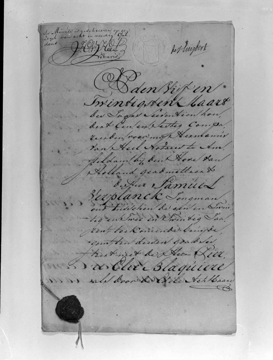 Marriage Contract, paper by Dutch