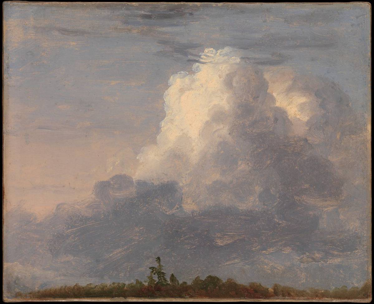 Clouds, oil on paper laid down on canvas by Thomas Cole