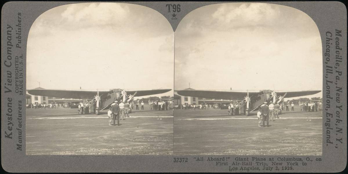 [Group of 3 Sterograph Views of Aviation, including the Wright Brothers], albumen silver prints by Keystone View Company