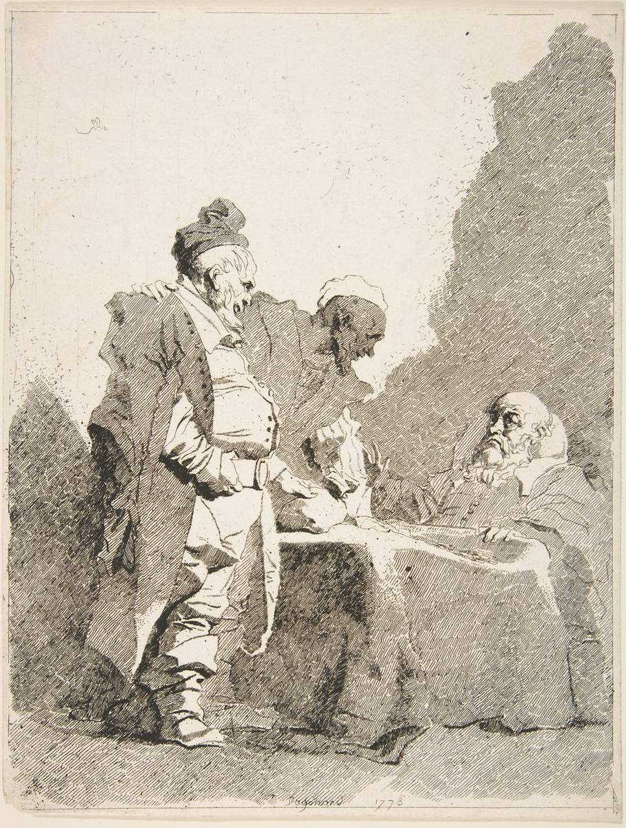 The Tax Collectors (Les Traitants), etching by Jean Honoré Fragonard