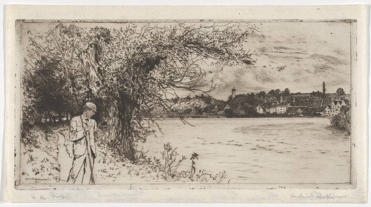 Broken Tackle, etching and drypoint by Sir Hubert von Herkomer