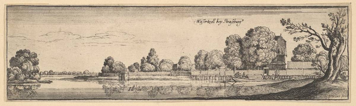 Strasbourg: The Toll House, etching by Wenceslaus Hollar