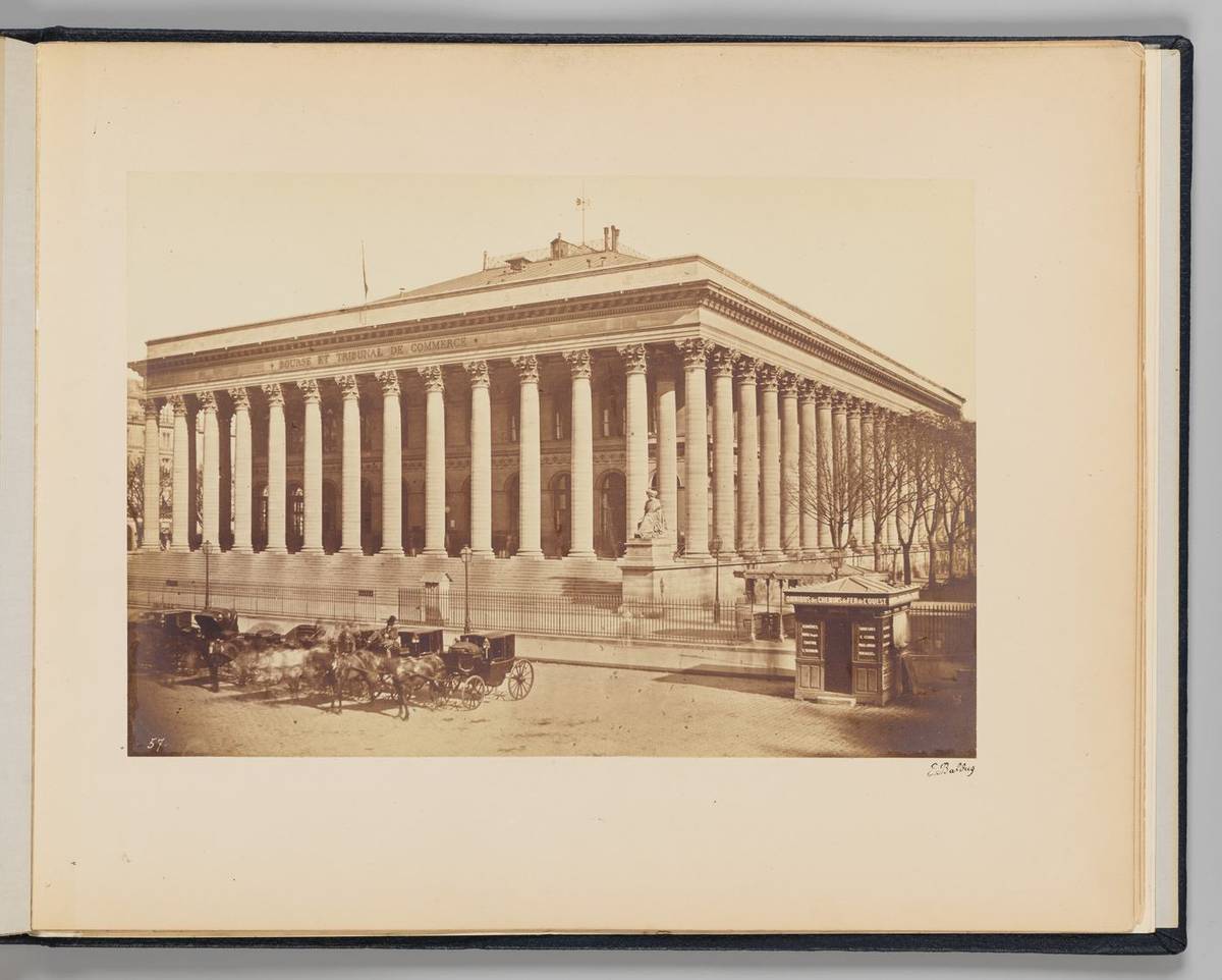 La Bourse, albumen silver print by Edouard Baldus