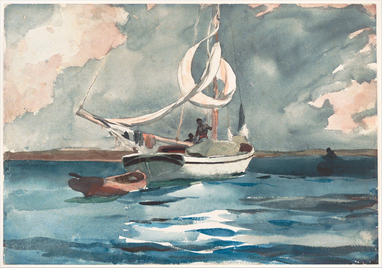 Sloop, Nassau, watercolour by Winslow Homer