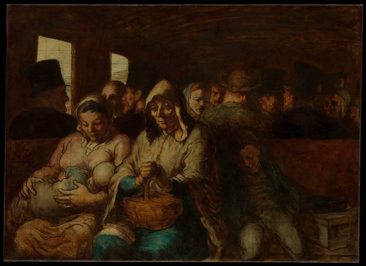 The Third-Class Carriage, oil on canvas by Honoré Daumier
